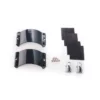 Kit Palan UNIFIBER 2x Clamcleat CL244/S7 Graphite Grey Strap, 4x Screws,4x Rub.